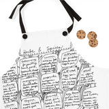 Apron printed with the herb and spice chart from Living on the Earth by Alicia Bay Laurel (print on demand)