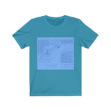 Houseboat pages from Living on the Earth - 100% cotton - blue on blue (print on demand)