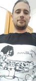 Joe Gallivan playing the Moog Drum 100% cotton black T-shirt - from EU (print on demand)