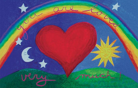 greeting card with Alicia Bay Laurel painting "You are Loved Very Much."