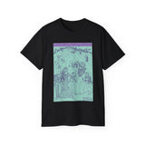 Counterculture History Coalition 100% cotton t-shirt with Alicia Bay Laurel's "Hippie Hill" drawing from 1970