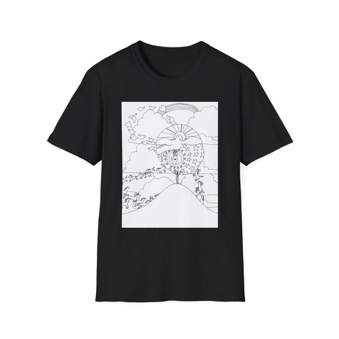 Vision Quest drawing on unisex cotton t-shirt (print on demand)