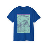 Counterculture History Coalition 100% cotton t-shirt with Alicia Bay Laurel's "Hippie Hill" drawing from 1970
