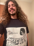 Joe Gallivan playing the Moog Drum 100% cotton black t-shirt - from USA (print on demand)