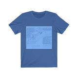 Houseboat pages from Living on the Earth - 100% cotton - blue on blue (print on demand)