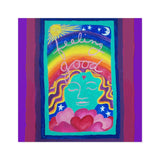 Opaque vinyl sticker with face of the goddess Green Tara